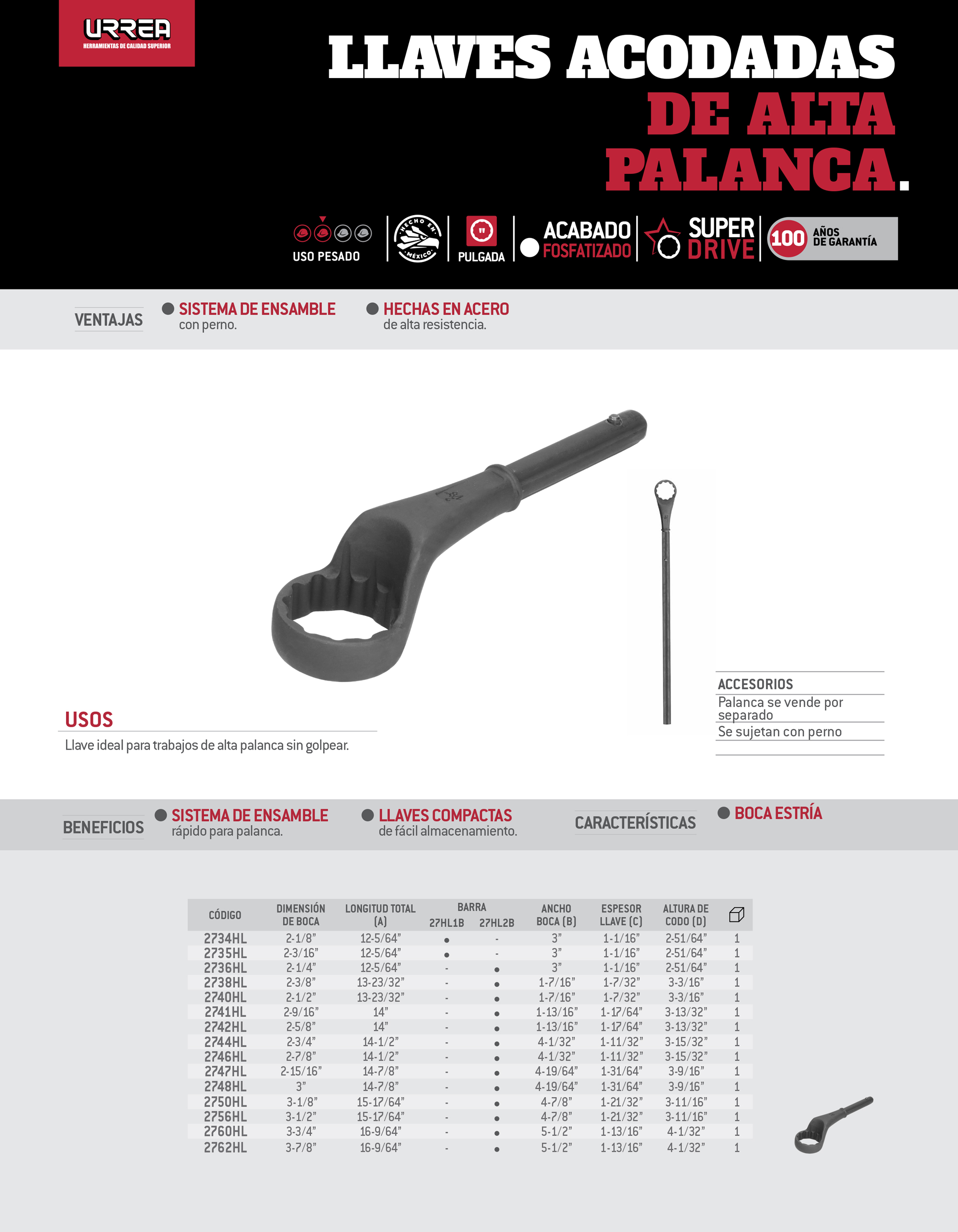 Urrea Mhl Mhl Truper Llave Acodada De Alta Palanca