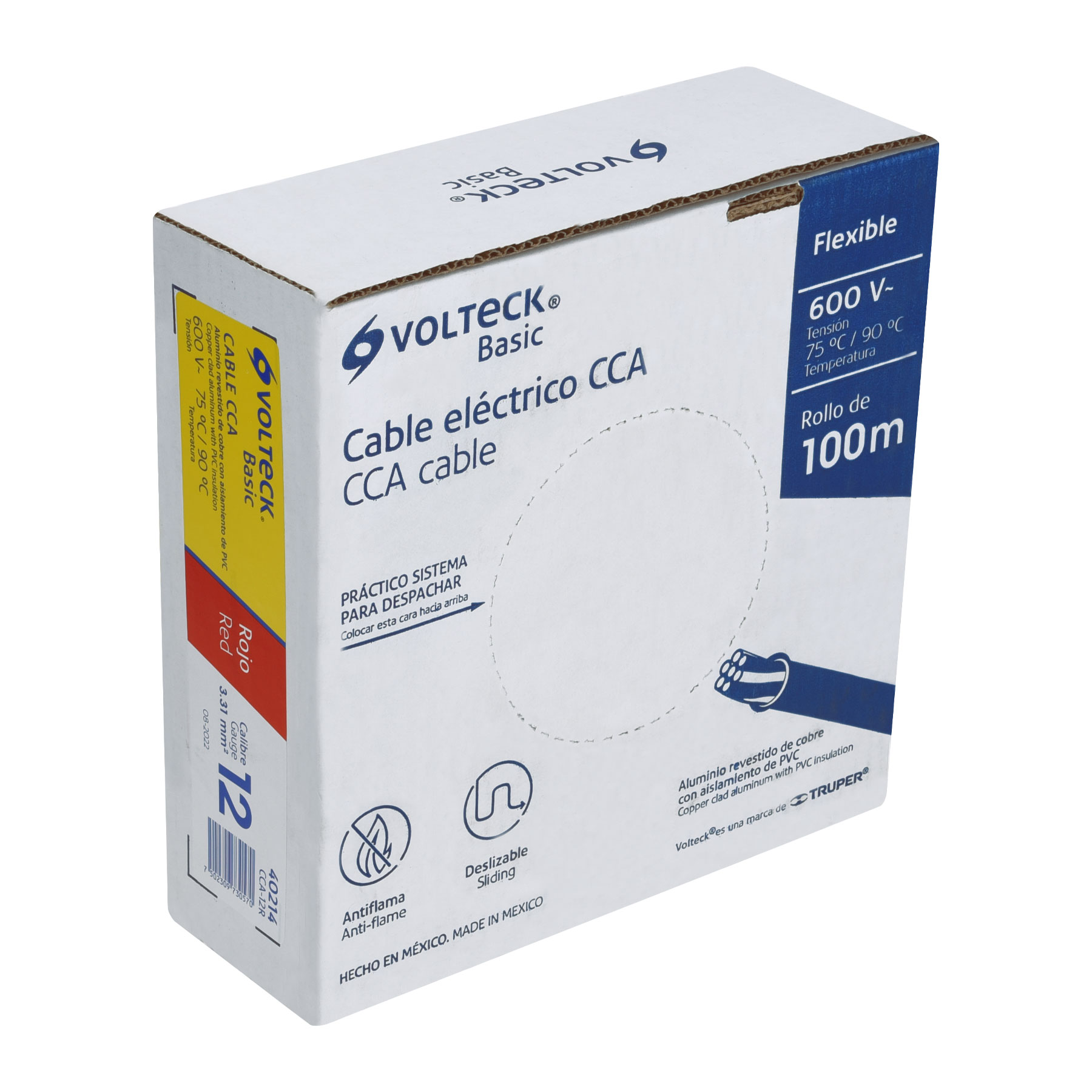 Cca R Volteck Rollo De Metros De Cable Thw Cca Awg