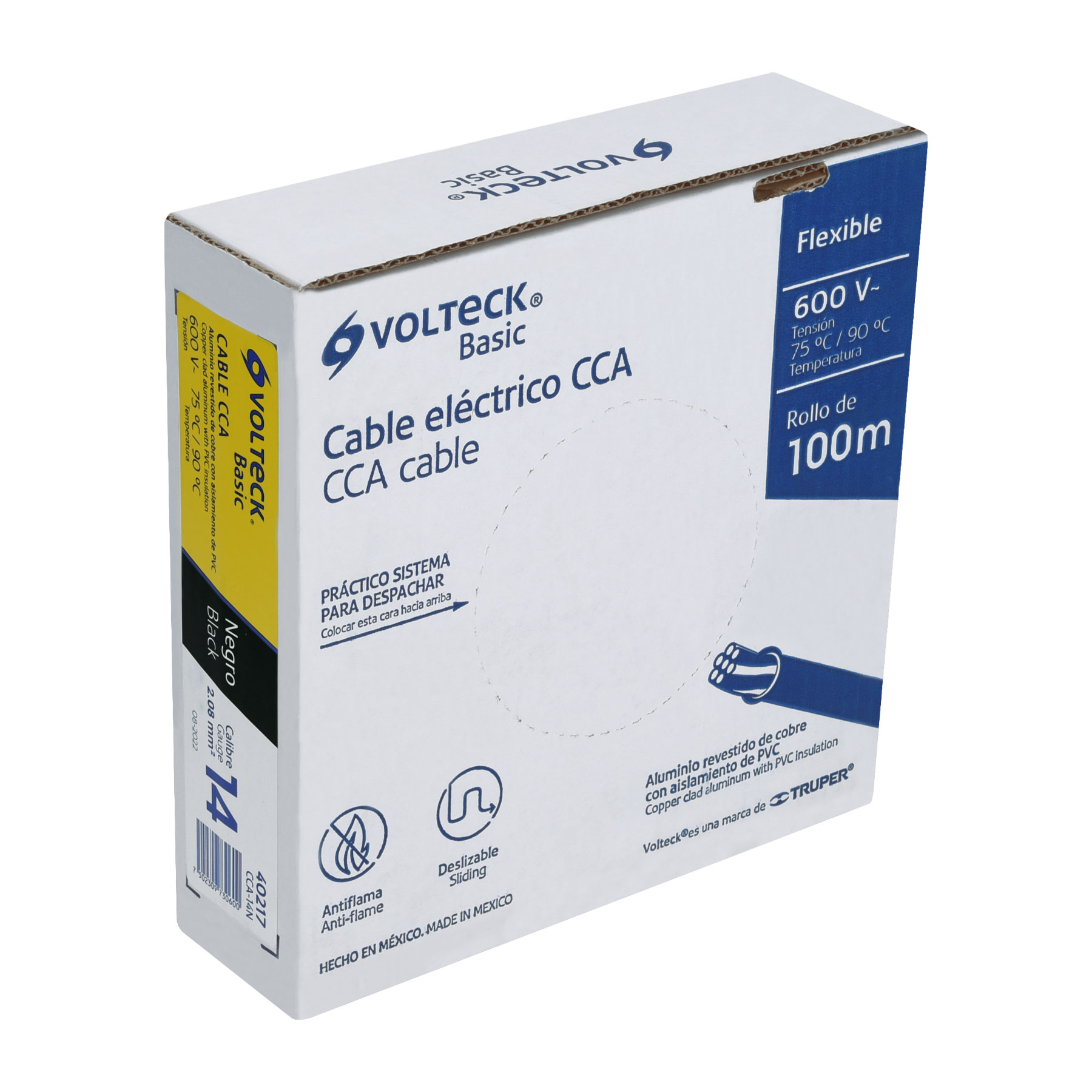 Cca N Volteck Rollo De Metros De Cable Thw Cca Awg