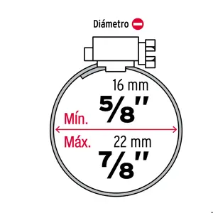 Fiero Bolsa c/10 abrazaderas sin fin reforzadas # 8, 5/8 - 7/8