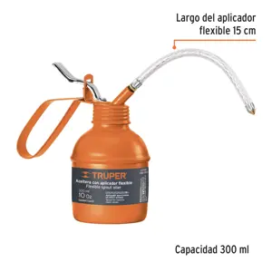 Aceitera de 300 ml (10 oz) con aplicador flexible, Truper