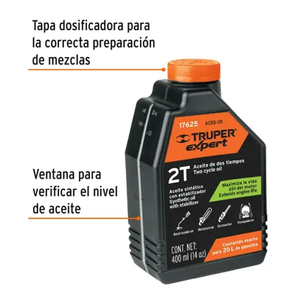 Expert Aceite sintético para motor de 2 tiempos, 400 ml