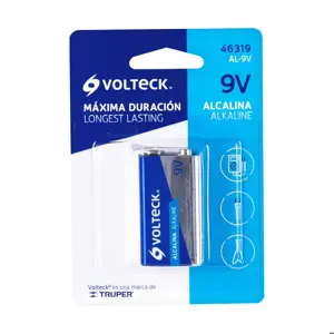 Blíster con 1 pila alcalina 9V, VOLTECK