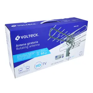 Antena aérea para TV HD, giratoria 360° con control, Volteck