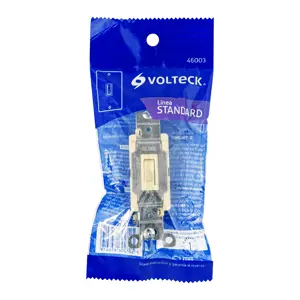 Volteck Interruptor vertical de palanca, 3 vías, Standard, marfil