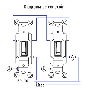 Volteck Interruptor vertical de palanca, 3 vías, Standard, marfil