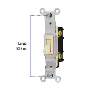 Interruptor vertical de palanca, Standard, marfil, Volteck