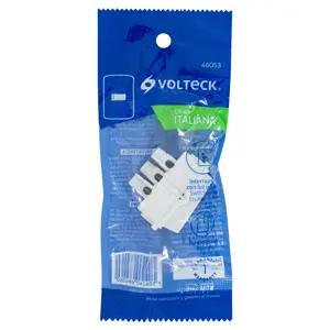 Volteck Interruptor sencillo con luz piloto, línea Italiana, blanco