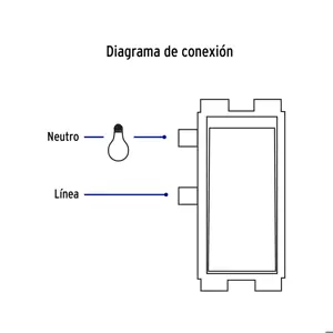 Volteck Interruptor sencillo con luz piloto, línea Italiana, blanco