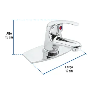 Foset Monomando lavabo cromo, AQUA