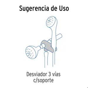 Foset Desviador de 3 vías para brazo con soporte, satín, Riviera