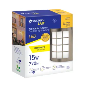 Volteck Arbotante decorativo de LED 15 W acero inoxidable luz cálida