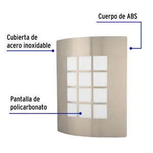 Volteck Arbotante decorativo cuerpo acero inox, lámpara no incluida