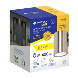 Volteck Arbotante satín de LED 5 W de acento 1 spot luz cálida