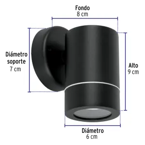 Volteck Arbotante de acento 1 spot negro, lámpara no incluida