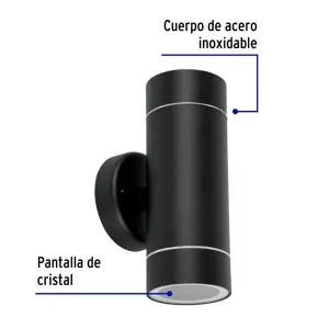 Volteck Arbotante de acento 2 spots negro, lámparas no incluidas