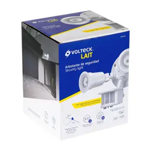 Volteck Arbotante blanco c/sensor movimiento, lámparas no incluidas