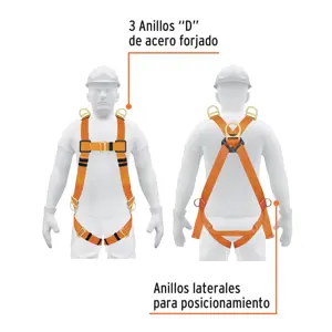 Arnés de cuerpo completo con 3 anillos, ANSI, Truper