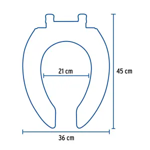 Asiento alargado para WC, abierto,blanco, Foset