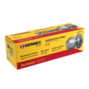 Hermex Cerradura tipo esfera, cilíndrico, entrada, cromo, Basic