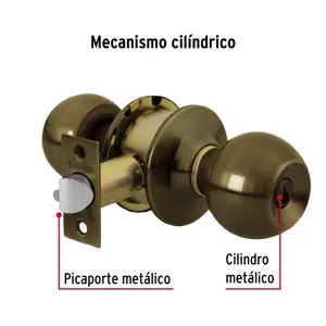 Hermex Cerradura tipo esfera, cilíndrico, recámara, antiguo, Basic