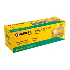 Hermex Cerradura tipo esfera, cilíndrico, baño, brillante, Basic