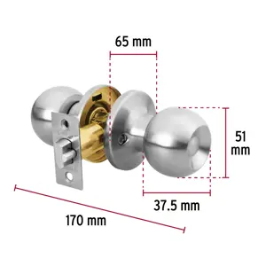 Cerradura tipo esfera, tubular, entrada, cromo, Hermex Basic