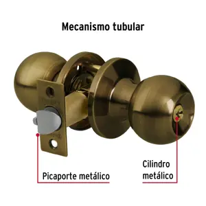 Hermex Cerradura tipo esfera, tubular, entrada, antiguo, Basic