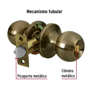 Hermex Cerradura tipo esfera, tubular, recámara, antiguo, Basic