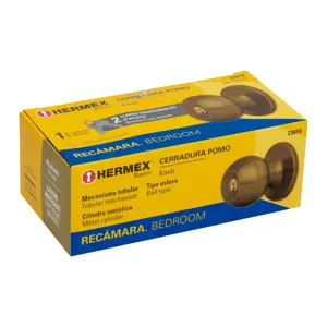 Hermex Cerradura tipo esfera, tubular, recámara, antiguo, Basic