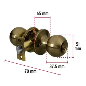 Hermex Cerradura tipo esfera, tubular, recámara, antiguo, Basic