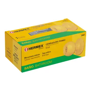 Hermex Cerradura tipo esfera, tubular, baño, brillante, Basic