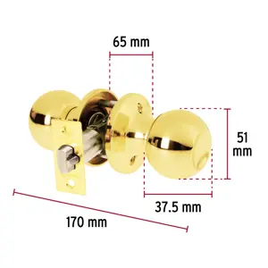 Hermex Cerradura tipo esfera, tubular, entrada, brillante, Basic