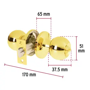 Hermex Cerradura tipo esfera, tubular, recámara,brillante, Basic