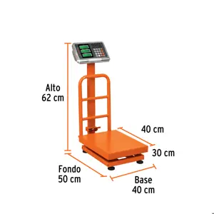 Báscula electrónica de plataforma, plegable, 100 kg, Truper