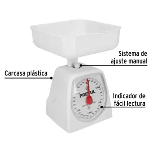 Báscula mecánica para cocina 3 Kg, Pretul