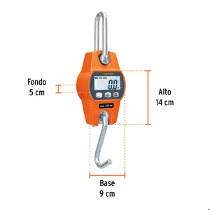 Báscula electrónica colgante, de pilas, 300 kg, Truper