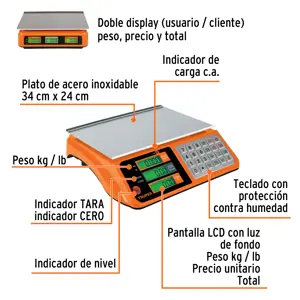 Báscula electrónica multifunciones 40 kg, Truper