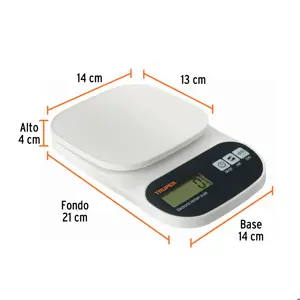 Báscula digital para cocina, plato de ABS, 5 kg, Truper