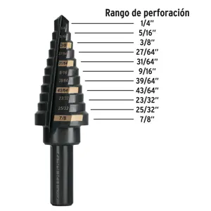 Broca escalonada óxido negro 11 escalones 1/4