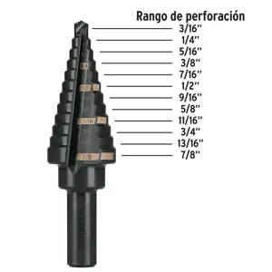 Broca escalonada óxido negro 12escalones 3/16