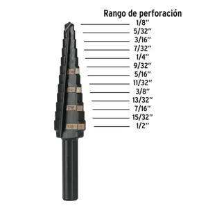 Broca escalonada óxido negro 13 escalones 1/8