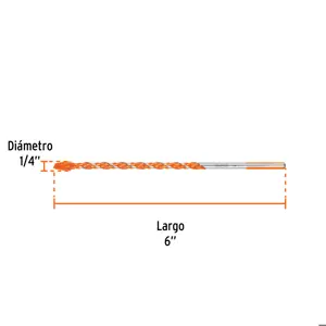 Broca multimaterial 1/4 x 6