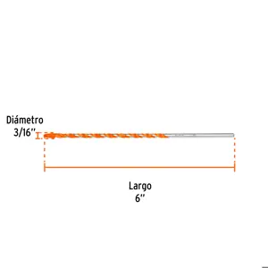 Broca multimaterial 3/16 x 6