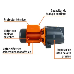 Bomba eléctrica tipo jet para agua, hierro, 1 HP, Truper