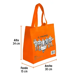 Bolsa ecológica naranja de 30 x 34 cm, Truper