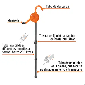 Bomba extractora de ácidos con manivela, Truper