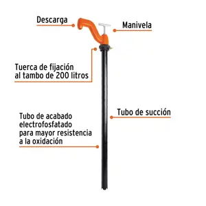 Bomba extractora de solventes con manija tipo 