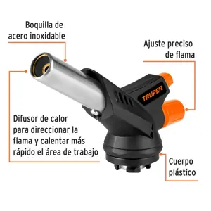 Truper Boquilla plástica, enc.electrónico, p/lata de gas 1/4 vuelta