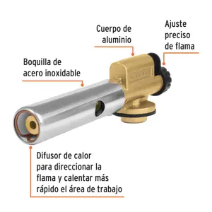 Truper Boquilla c/encendido electrónico para lata válvula roscada